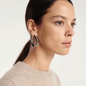 NWT - THE KOOPLES SILVER EARRINGS WITH LARGE LINK